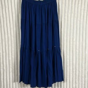 Vintage Southwest Canyon ruffle tiered rayon western skirt size large